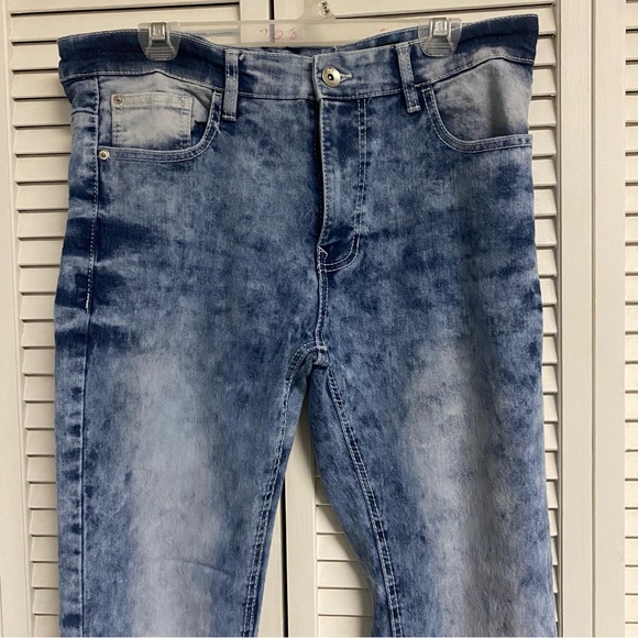 SouthPole Mens Skinny Acid Wash Distressed Jeans Size 34 x 32 - Picture 2 of 5